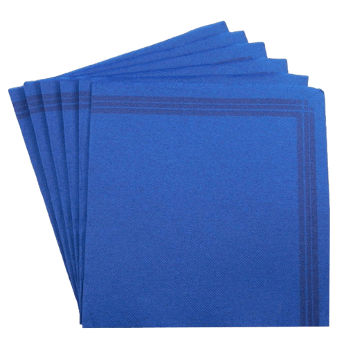 Serviette 38x38 TENDANCE Bleu vif + liseré
