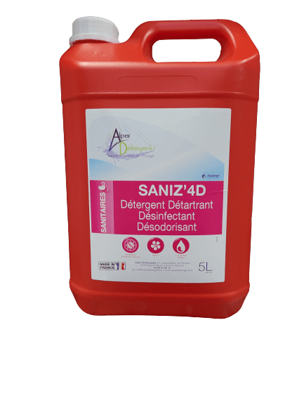 SANIZ'4D Détartrant Désinf Sanitaire 4 en1 Concentré en 5 L