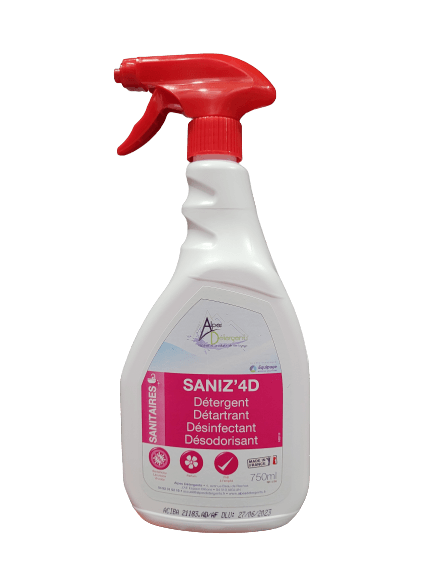SANIZ'4D Nett.Détartrant Désinf.Sanitaire 4 en1 750ml
