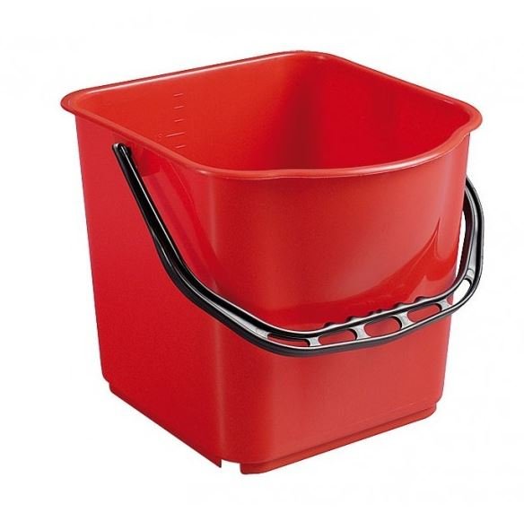 Seau Carré Rouge 15 L pour chariot