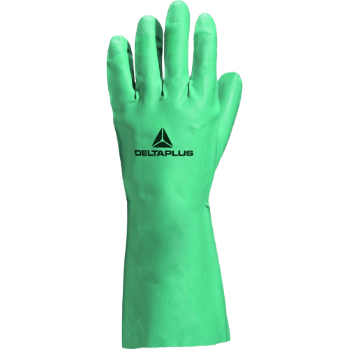 Gant Nitrile Vert flocké coton taille T6