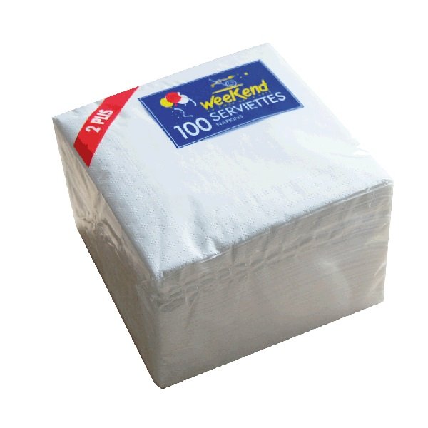 Serviette 30x30 Blanche 2 plis