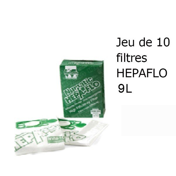 Sacs d'aspirateur à poussière - 9L - Filtres Hepaflo (en fibres) | Numatic