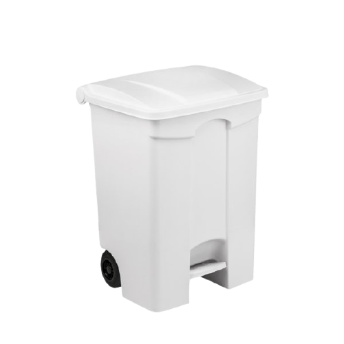 Collecteur à pédale 70L Blanc HACCP