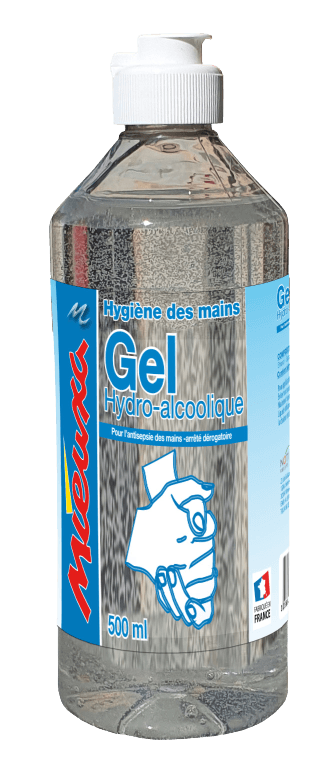 Gel Hydroalcoolique Bouteille 500ml NEC +Pompe