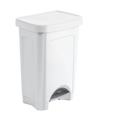 Poubelle à Pédale Plastique Blanche- 50 L