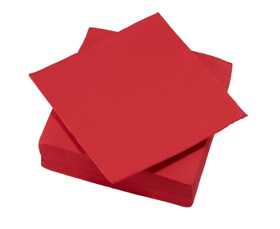 Serviette TENDANCE ROUGE sans liseré - Paquet de 50 u