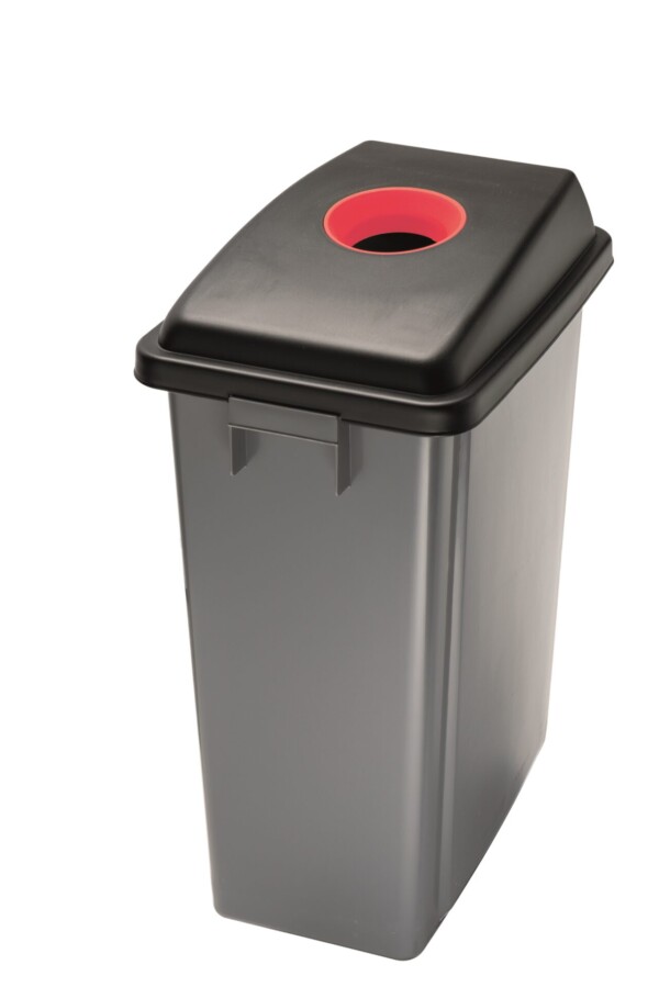 Poubelle Recyclage + Couvercle Supérieur Rouge - 60 L