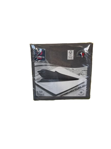 Serviette VOIE SECHE Anthracite 40 x 40 cm - Paquet de 50 u