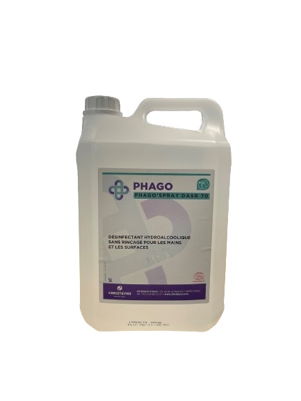 PHAGO DASR Désinfectant Mains et Surfaces Ecocert - Bidon 5 L