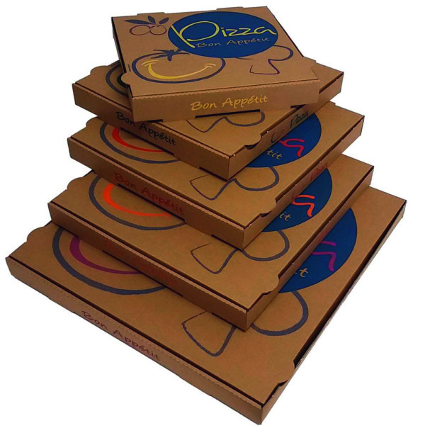 Boîte Pizza 33 cm Kraft Brun - Paquet de 100 u