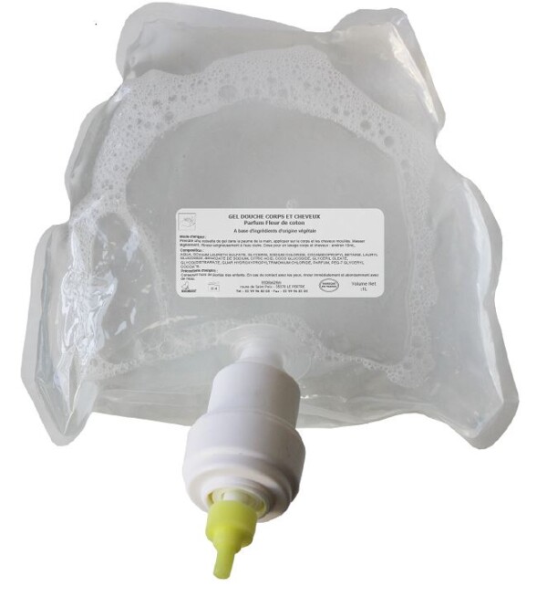 Gel Douche Corps et Cheveux Ecologique - Cartouche de 1000 ml Gel Douche Corps et Cheveux Ecologique - Cartouche de 1000 ml