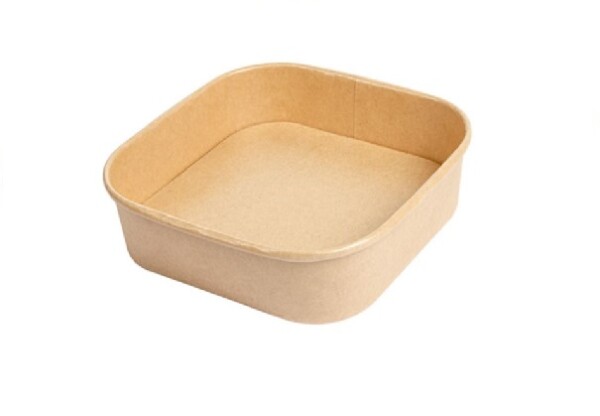 Boîte à Salade Carré Kraft 750 ml - Paquet de 50 u